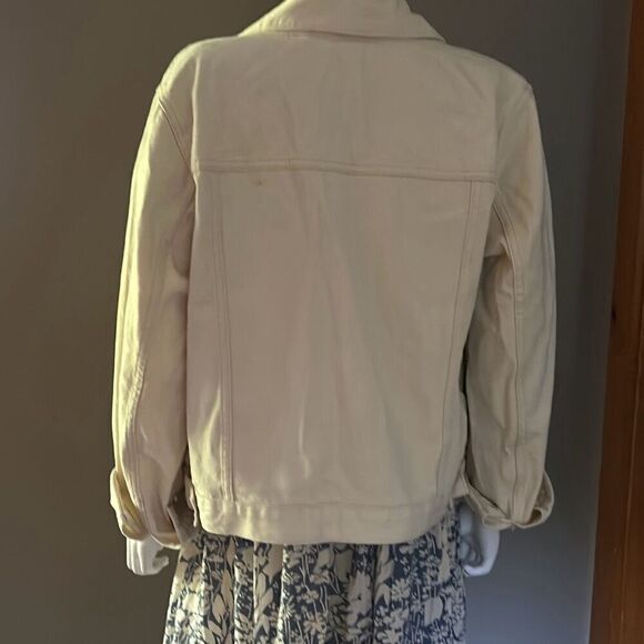 Basin and Range Denim Jacket Woman’s Large Off White Cream Jean Jacket - Picture 5 of 10
